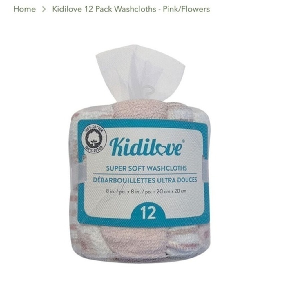 Kidilove 12 Pack Washcloths  -